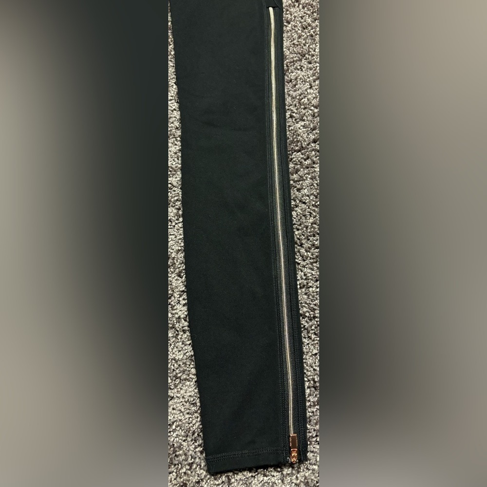 ATHLETA Black LEGGINGS with Gold Zipper side, Size X- SMALL - Picture 5 of 14